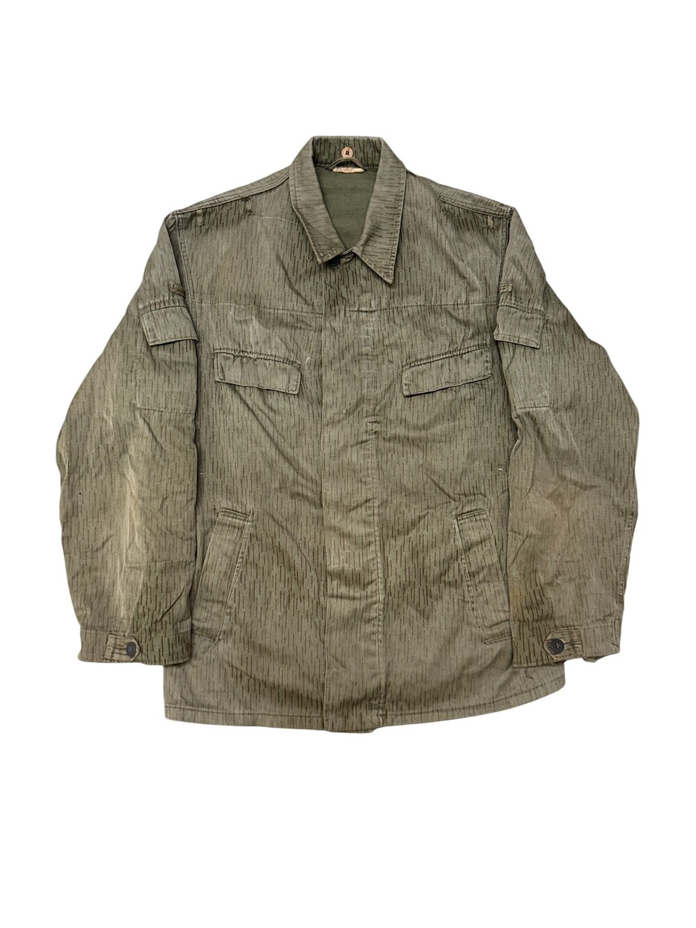 Vintage East German Camo Field Jacket Mens 44 Green Rain Pattern Military Army